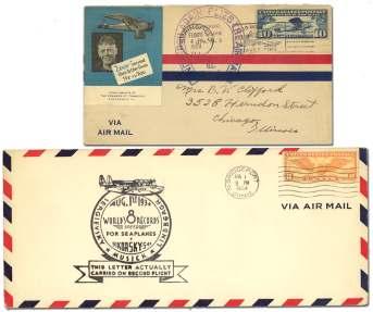 Estimate $400-600 1849 United States, 1931 (April 25), NY to Cristobal to Mon te vi deo, Lindbergh Flown with 65 Zep pe lin (#C13), backstamped Cristobal April 27 and Mon te vi deo May 2; small tear