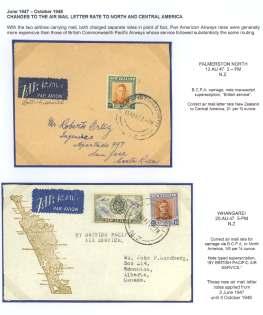 1990 New Zea land, 1947 Boxed In struc tional Handstamp By Air to Lon don Only. Air Let ter mailed to Stock holm, Swe den, in 1947 from Auckland, underfranked for air mail all the way.