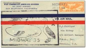 Estimate $200-300 2026 United States, 1935, First Flight to Wake via Mid way, T.O.