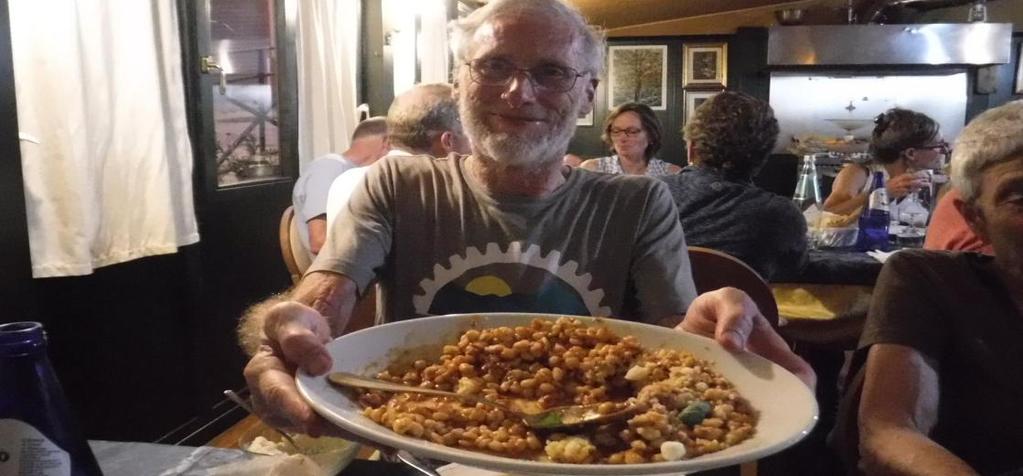 Heart Cycle member, James Petraca, enjoying homemade pasta in Sardenia.