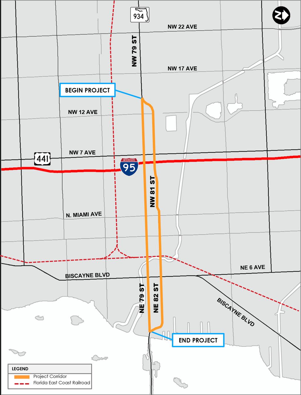 PROJECT LOCATION PD&E Study Limits SR 934 (both 79 th and 81 st /82 nd ) from NW 13 th Court to N.