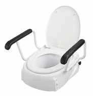 Adjustable Toilet Seat Raiser Designed to assist with transfers on and off the toilet, this adjustable toilet seat raiser is easy to install on most toilets.
