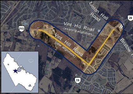 includes the realignment of Vint Hill Road from its current location (north) of the intersection with Route 28.