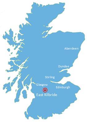 LOCATION East Kilbride is Scotland s first, and most successful, new town with a current population of circa 74,000 and a catchment of over 1.7 million.