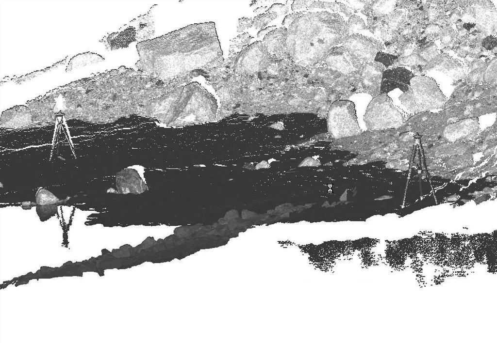 Figure 12. Scan of snow, water and boulder plot.