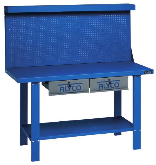 Storage 02 Workbench with two drawers 500 kg Lock In 2 drawers PANEL 1.2 sheet metal panel Worklight can be fitted. All the accessories for light installation included.