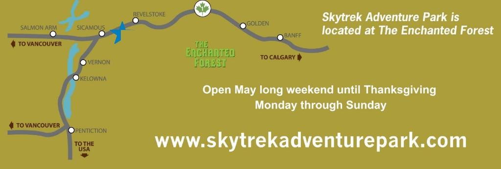 about the park amenities SkyTrek Adventure Park has: Pull-through parking available for buses and suggest parking close to the SkyTrek gate.