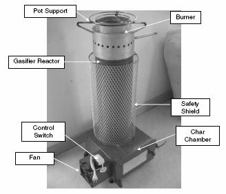 Figure 1 Belonio Rice Husk Gas Stove In the reactor, rice husks are burned with limited amount of air.