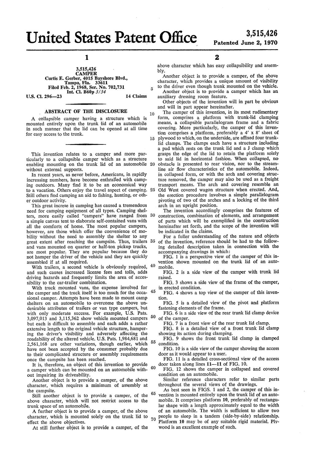 United States Patent Office Patented June 2, 1970 1. Cu