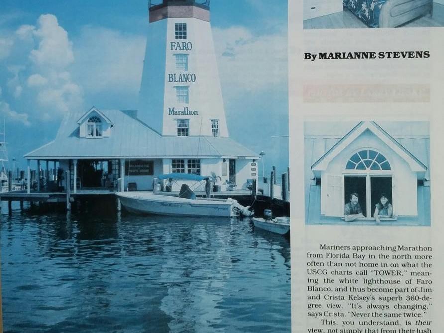 History of Faro Blanco Resort and Yacht Club The lighthouse was built in the 1950 s to inform marine vessels on the bayside of the shallow waters ahead.