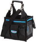354481 Electrical/Maintenance Tool Carrier 23 pockets and slots including a flap covered pocket and 2 zippered pockets. Adjustable padded shoulder strap.