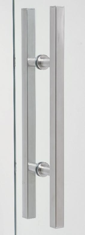 SQUARE FOR GLASS DOORS MADE TO MEASURE PAR OF WTH SQUARE SECTON Ø25 MADE OF AS 304 STEEL Material: AS 304 stainless steel Features: pull handles for glass doors with 25 x 25 mm square section