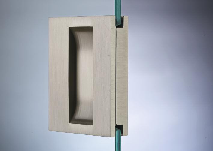 New square handle design for sliding doors.