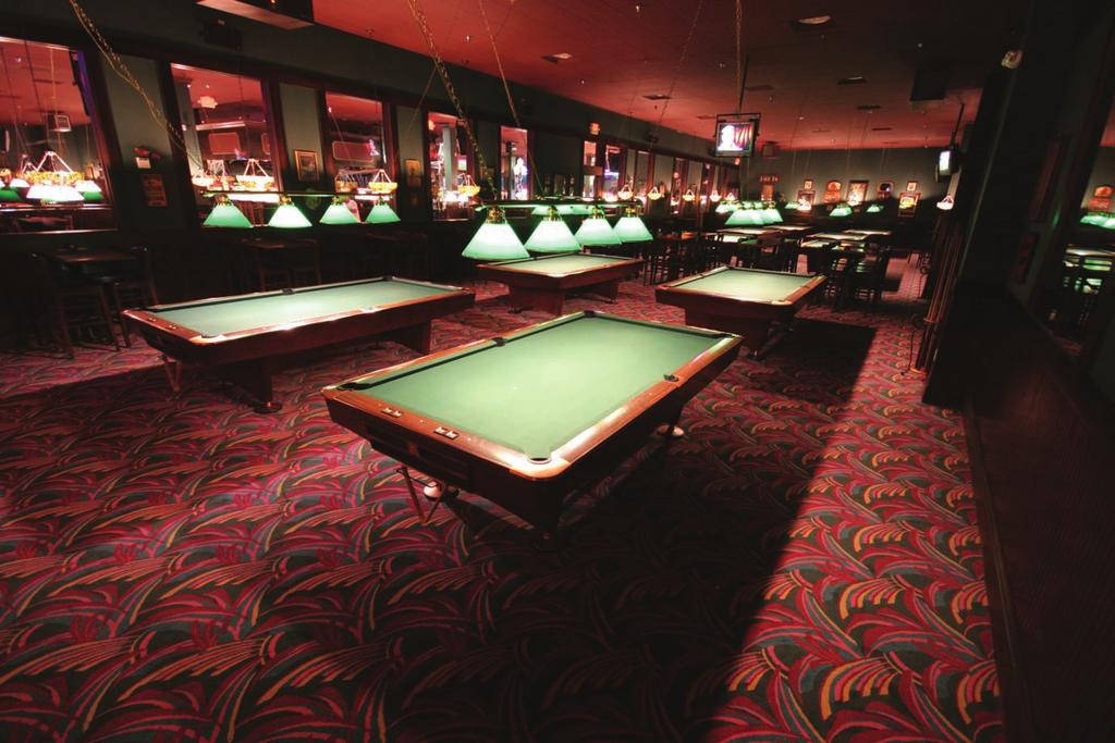 Bring your group here for friendly, happy hour pool or team up for