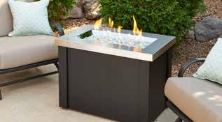 Standard 20 lb LP tank conceals in base (tank not included) 55,000 BTU PROV-1224-MNB-K Providence Fire Pit with Marbleized Noche Top, Brown Metal Base (36 W x 24 ¼ H x 25 D) $1,699 PROV-1224-SS