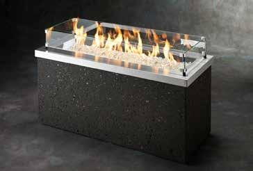 Key Largo Fire Pit Tables Key Largo w/ Midnight Mist Top Fire Pit Tables Includes: 12 x 42 Rectangular Crystal Fire SS Burner w/diamond Crystal