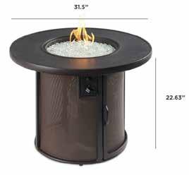 SF-32-K 32" Stonefire Fire Table w/ Stonefire Composite Top & Dora Brown Mesh Base $799 (Includes Stonefire Composite Burner Cover, conceals tank) Options For additional Fireglass Options, see pages