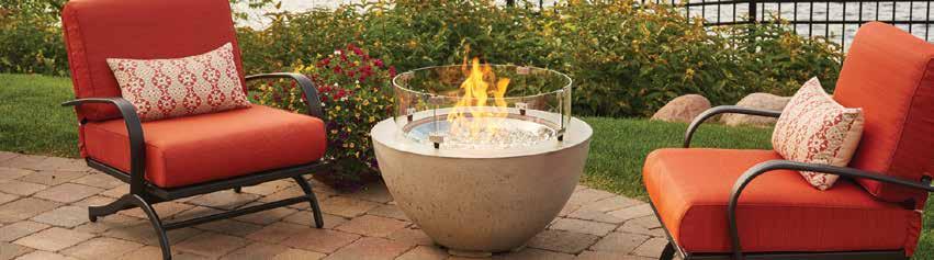 Fire Bowls & Table Includes: Stainless Steel Burner, Burner Cover, Clear Glass Gems, Push Button Direct Spark Igniter with Variable Flame Control, and Natural Gas Conversion Kit.