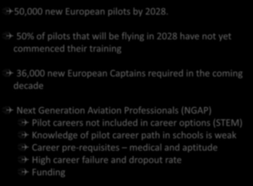 Pilot Supply /NGAP 50,000 new European pilots by 2028.