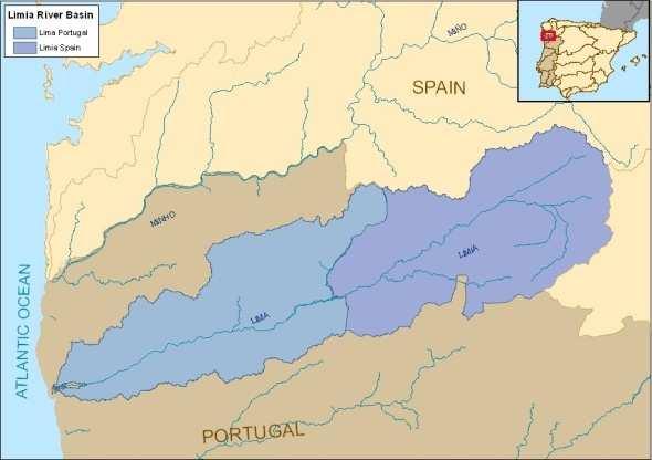 MAIN FEATURES OF THE REGION: LIMIA RIVER BASIN Spanish Part of the River Basin Number of inhabitants: 30,507 (INE 2009) Population density: 22.