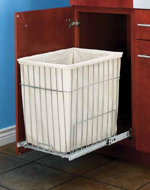 $42.80 CONTAINS: (1) Polymer Hamper with frame and full-extension slides with optional White Door Mount Kit (Sold Separately -