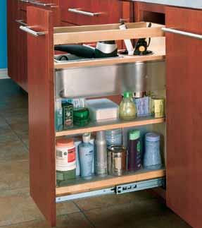 polycarbonate bins and a 3rd shelf for more storage options! Vanity Height Adjustable Door Mount Brackets Includes stainless steel bins.