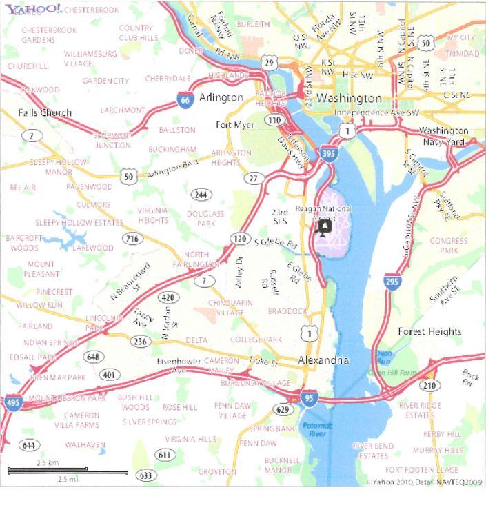 Directions to DCA From Maryland: Baltimore and Prince George's County I-95 South over Woodrow Wilson Bridge Route 1 North Take