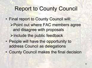 You are going to see some information here tonight, some proposals, some additional trails for one of the groups that was not proposed at the last advisory committee, and in fact, was not presented