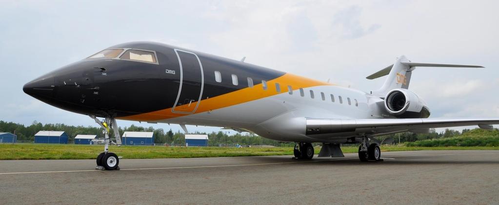 EXTERIOR EXTERIOR DESCRIPTION (Re-painted in October 2017 by Flying Colours) Black and white two-tone with yellow mid-stripe. This aircraft is being brokered by Guardian Jet, LLC.