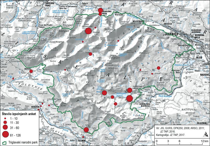 11 Slika 2: Lokacije terenskega anketiranja v letu 2016. Figure 2: Locations of field survey in 2016.