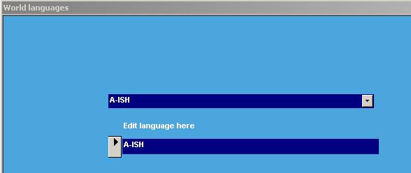 Za Svjetske jezike, ekran će izgledati kao što slijedi: Ako unesete naziv zemlje (ili jezika) koji još nije sadržan u bazi podataka, ALAT će Vam tražiti da potvrdite da unosite naziv nove zemlje