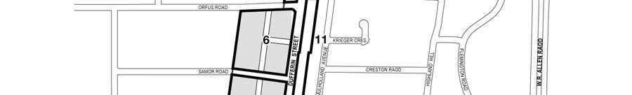 Attachment 11: Dufferin Street Secondary Plan Specific Block Policies Plan