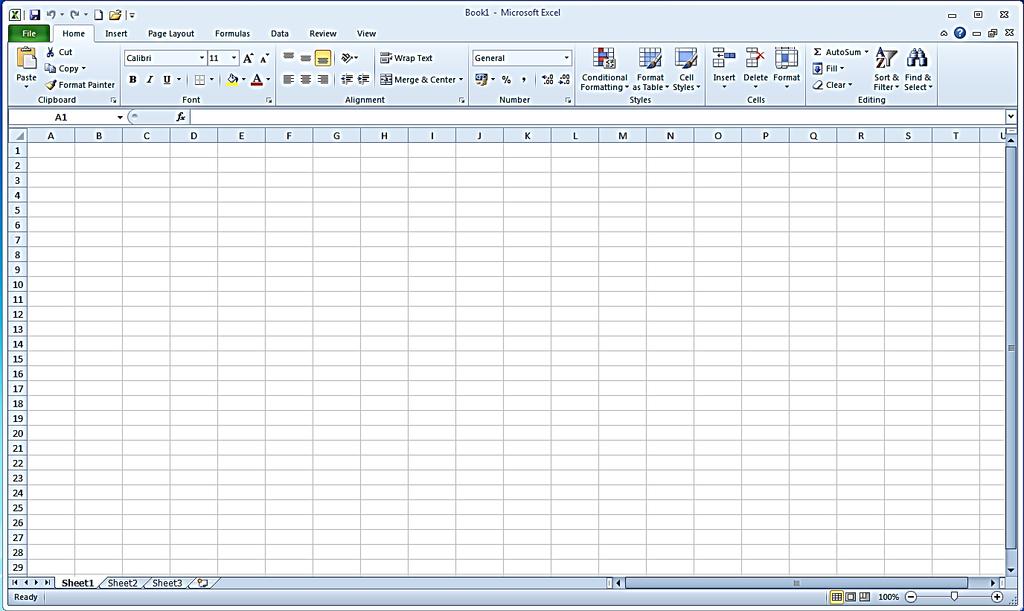 Opis Excel prozora Excel 2010 možete pokrenuti preko Start menija. Levim tasterom miša kliknite na Start All Programs Microsoft Office Microsoft Office Excel 2010.