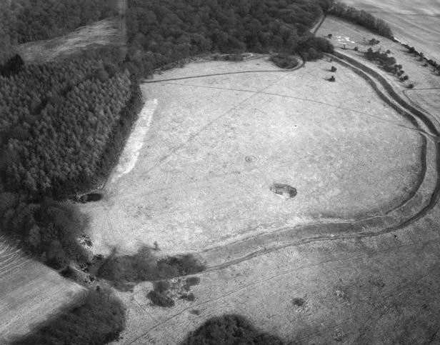 THE WESSEX HILLFORTS PROJECT Fig 2.49 Aerial view of the large partially wooded hillfort of Fosbury Camp on Haydown Hill, Wiltshire looking north (NMRC, SU 3256/20/141, 1971).