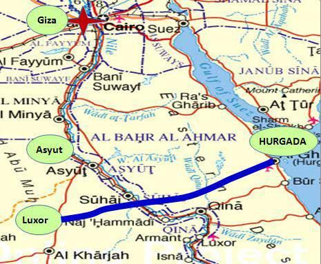 Project Outline : new line begins from Luxor city to Hurgada city.
