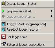 Setup of logger descriptions: Određuje neke opise za identifikaciju korisnika dataloggera Language setting: Omogućuje vam da odabir i spremanje željenih postavki jezika Default data file directory: