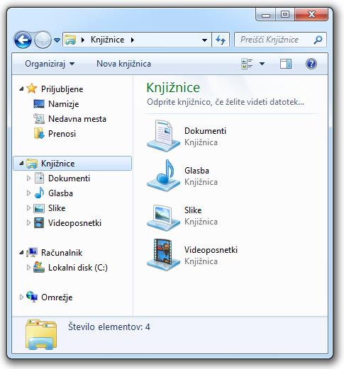 Osebni računalnik in okolje Windows 7 B2 d.o.o. 25 Osnove Raziskovalca Organizacija datotek in map je pomembna za učinkovito delo z računalnikom.