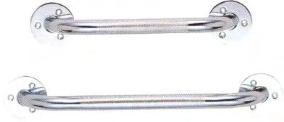GRAB BARS KNURLED CHROME GRAB BARS Durable steel bars with knurled chrome surface. Complete with hardware.