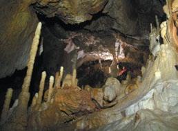 Pagody, často vo forme zložených stalagnátov, dosahujú veľkosť do 2,5 m, tá najvyššia je však mohutným stalagnátom vysokým až 6,3 m.