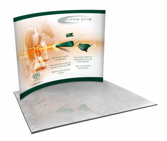 10 CURVED GRAPHIC POP UP by Brilliance $1,758.00 The 10 curved fabric wall display is a very durable and professional looking display that will be sure to make you stand out at any show.