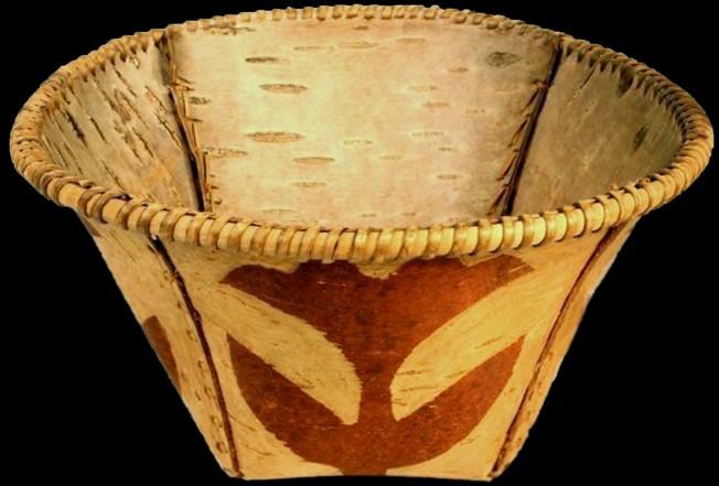 Birch bark baskets (wiigwaasinaagan) and containers are constructed from the flexible and durable bark of birch trees, an important and abundant natural