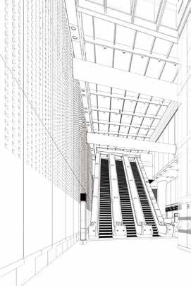 Access to the Elizabeth line platforms is via lifts, stairs and escalators from a spacious upper concourse.