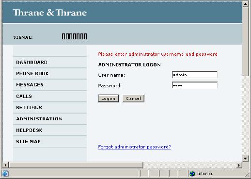 Administratorske postavke Pristup administratorskim postavkama Prijava Za pristup administratorskim postavkama potrebna je administratorsko korisničko ime i lozinka. 1.