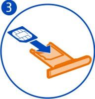 4 Ubacite držač SIM kartice nazad u telefon. Da biste zaključali držač SIM kartice, povucite držač nadesno.
