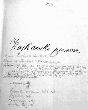 Kao što je vidljivo iz priložene kopije, prvi dio počinje s naslovom Štokavske pjesme koji se, po Žgančevoj paginaciji, nalazi na str. 7.