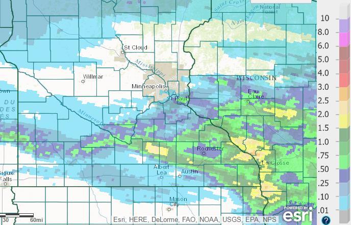 The image images below are radar estimates of how much rain fell on the nights of September 21 st and 22 nd.