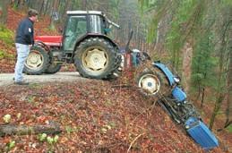 Kronika S traktorjem zapeljal v breg Med vožnjo z Malenskega Vrha proti Lazam je v začetku aprila 73-letni domačin s traktorjem zapeljal po strmem gozdnem pobočju navzdol.
