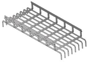 ire Basket Tray System Under Floor Round Cross-ire Basket Tray Features T-weld construction prevents snags 5mm round wire on smaller sizes 100% recycled steel Use factory support hardware or