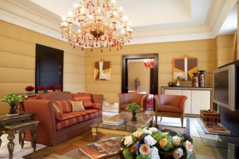 Murano chandelier exclusively made for these suites, custommade design