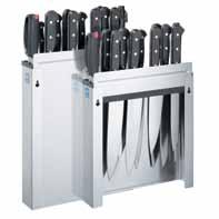 safe and will not dull knives Stainless steel is corrosion resistant Knife rack skirt (models KR-699 and KR-700) protects the knives and operators from accidents KR-700 has stainless steel back for